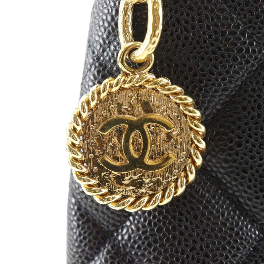 CHANEL Black Caviar Leather Logo Tote Bag - Picture 11 of 12